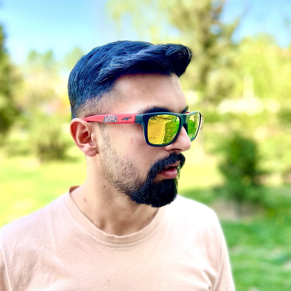 عینک آفتابی اسپرت قرمز نارنجی Slaver LEN7080 کد 1494 شیک و مدرن